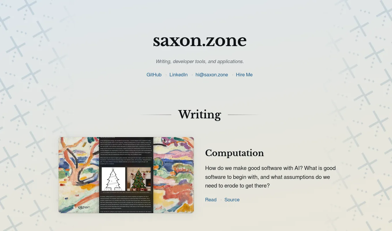 Screenshot of saxon.zone
